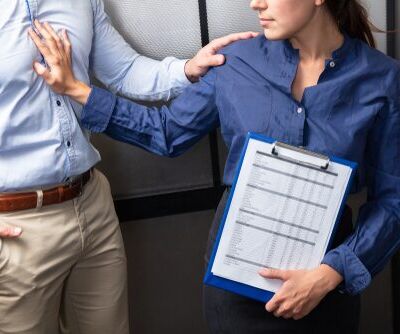 woman unsure on how to document workplace sexual harassment in LA